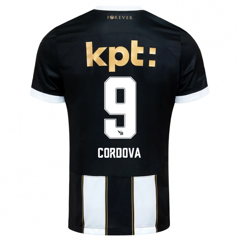 Danxen Dzieci Sergio Córdova #9 Czarno-Biały Wyjazdowa Koszulka 2025/26 Koszulki Klubowe