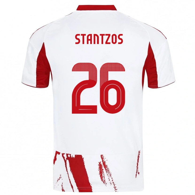 Danxen Dzieci Athanasios Stantzos #26 Biało-Czerwony Wyjazdowa Koszulka 2025/26 Koszulki Klubowe