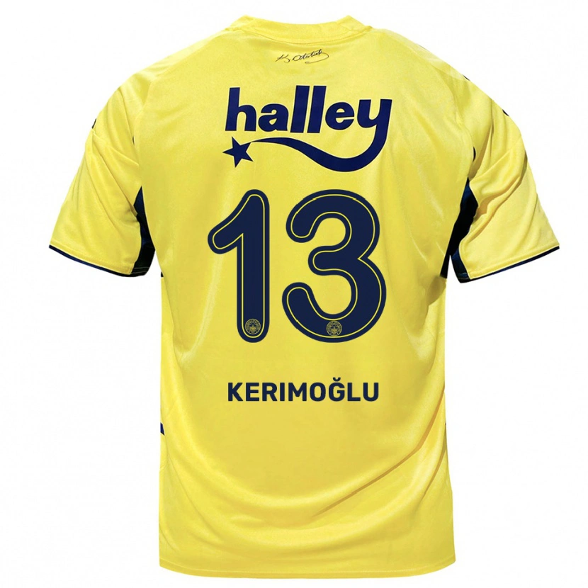 Danxen Dzieci Zeynep Kerimoğlu #13 Żółto-Granatowy Wyjazdowa Koszulka 2025/26 Koszulki Klubowe