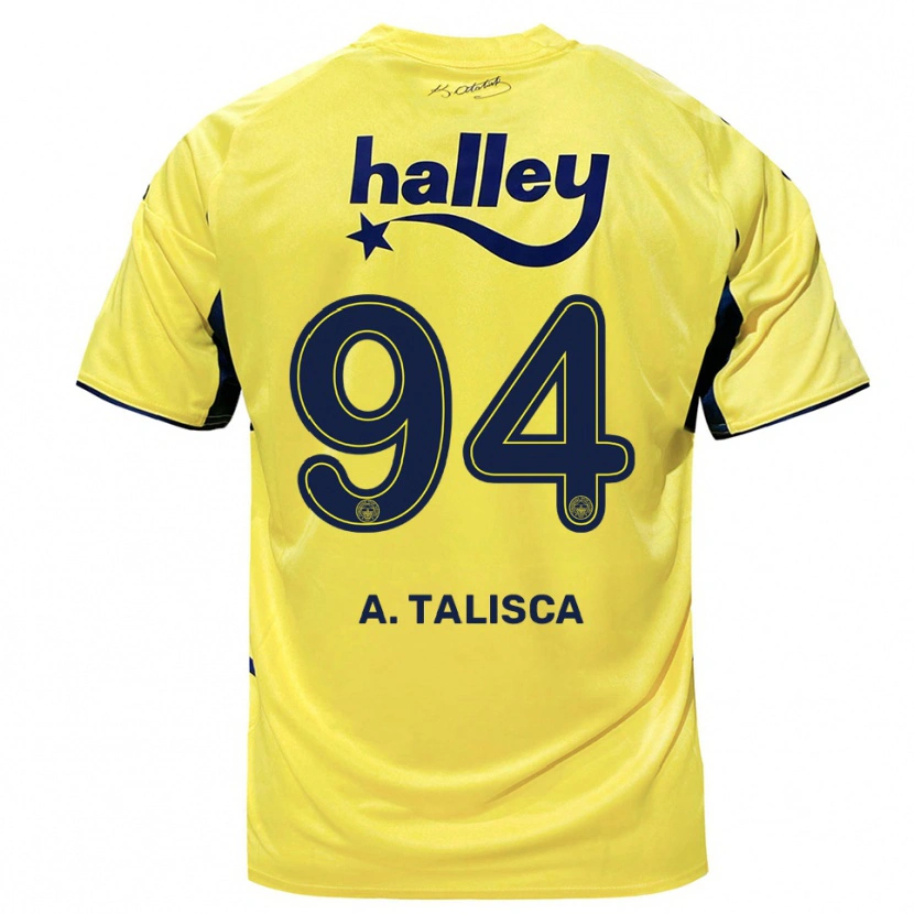 Danxen Dzieci Talisca #94 Żółto-Granatowy Wyjazdowa Koszulka 2025/26 Koszulki Klubowe