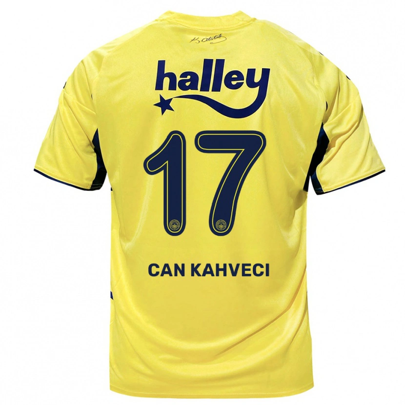 Danxen Dzieci İrfan Can Kahveci #17 Żółto-Granatowy Wyjazdowa Koszulka 2025/26 Koszulki Klubowe