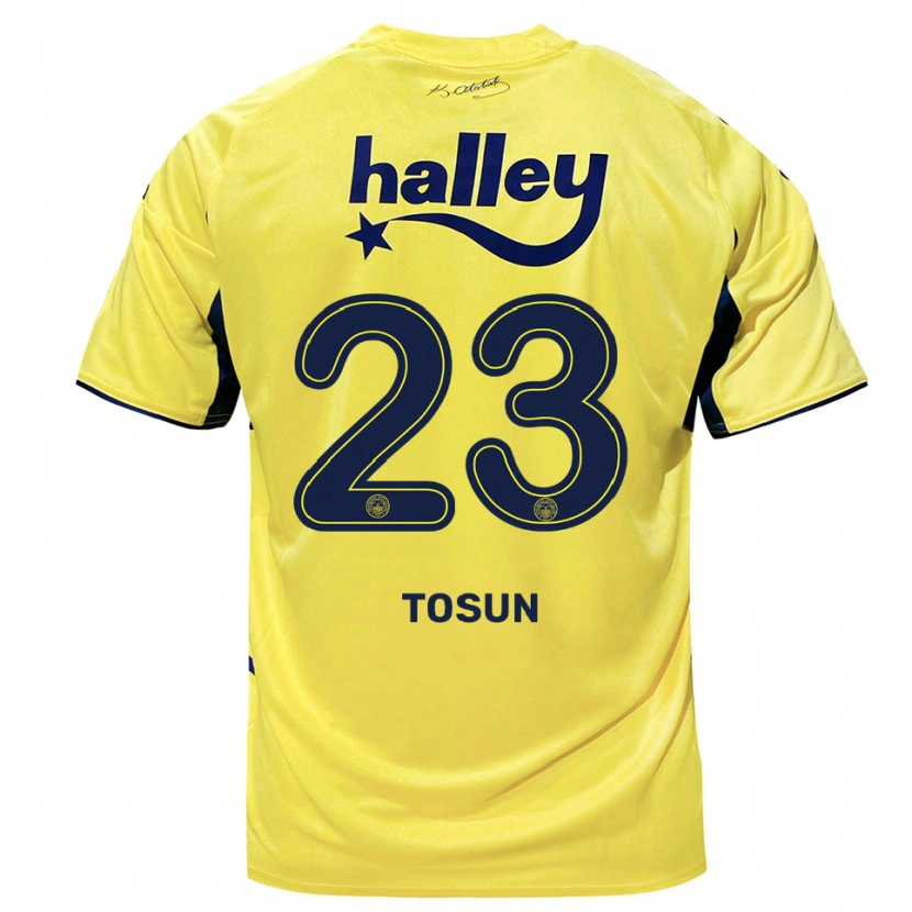 Danxen Dzieci Cenk Tosun #23 Żółto-Granatowy Wyjazdowa Koszulka 2025/26 Koszulki Klubowe