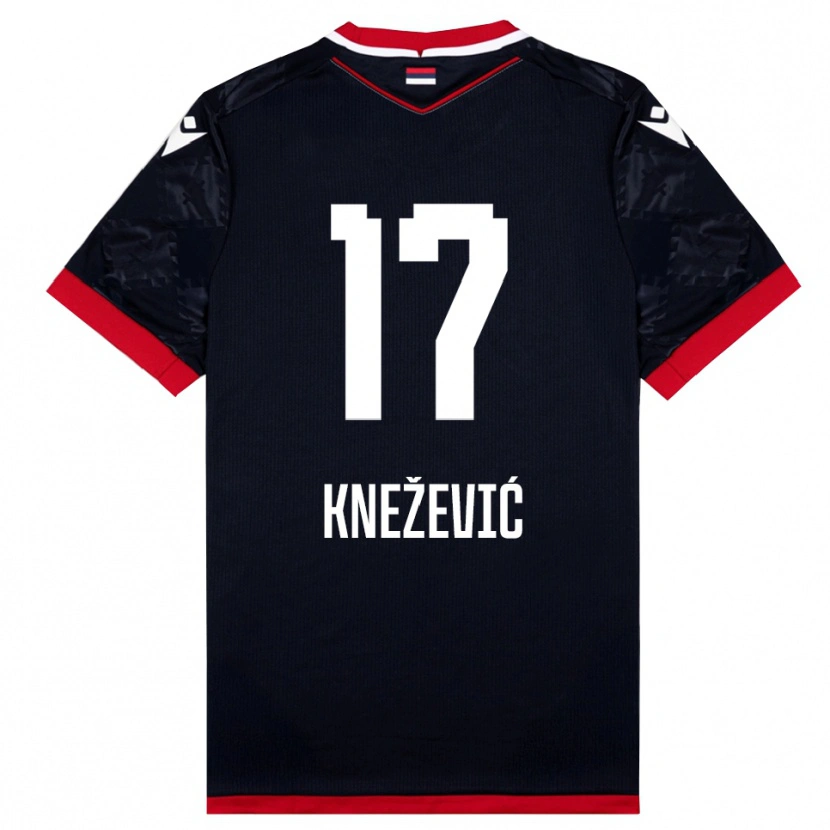 Danxen Dzieci Minja Knežević #17 Czarno-Czerwony Wyjazdowa Koszulka 2025/26 Koszulki Klubowe