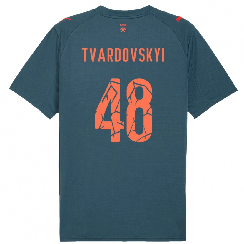 Danxen Dzieci Denys Tvardovskyi #48 Granatowo-Czerwony Wyjazdowa Koszulka 2025/26 Koszulki Klubowe