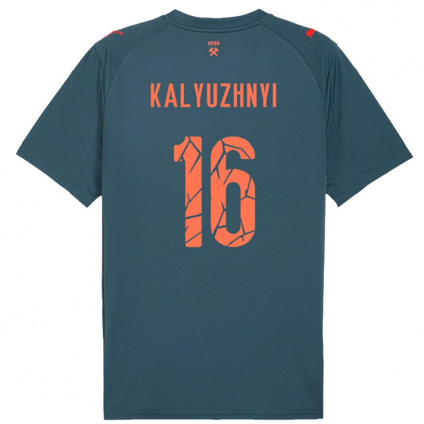 Danxen Dzieci Nikita Kalyuzhnyi #16 Granatowo-Czerwony Wyjazdowa Koszulka 2025/26 Koszulki Klubowe