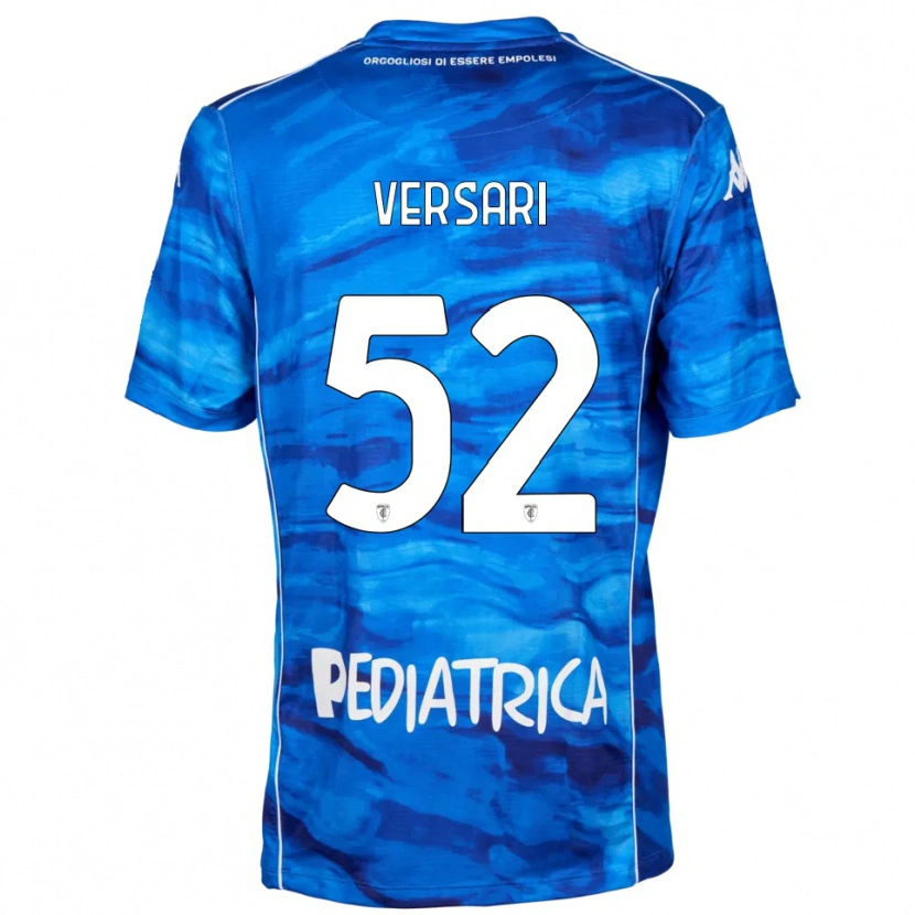 Danxen Męski Francesco Versari #52 Niebiesko-Biały Domowa Koszulka 2025/26 Koszulki Klubowe