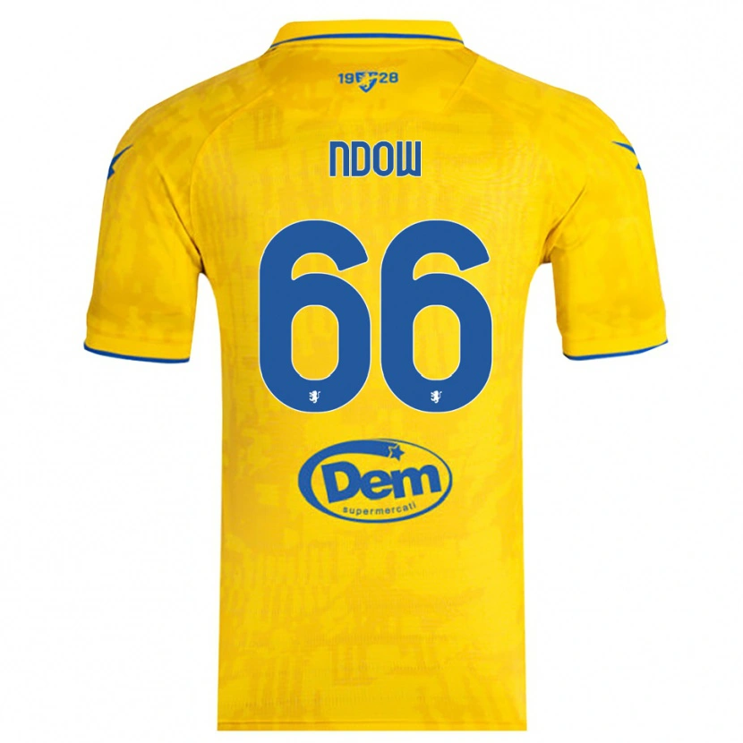 Danxen Męski Abdoulie Ndow #66 Żółto-Niebieski Domowa Koszulka 2025/26 Koszulki Klubowe