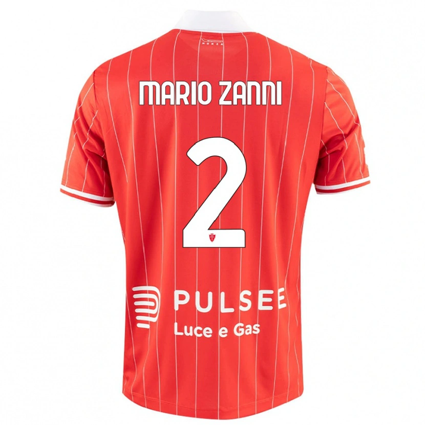 Danxen Męski Mario Zanni #2 Czerwono-Biały Domowa Koszulka 2025/26 Koszulki Klubowe