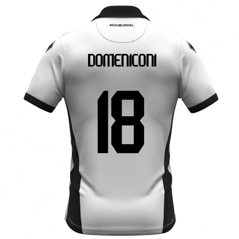 Danxen Męski Riccardo Domeniconi #18 Biało-Czarno-Pomarańczowy Domowa Koszulka 2025/26 Koszulki Klubowe