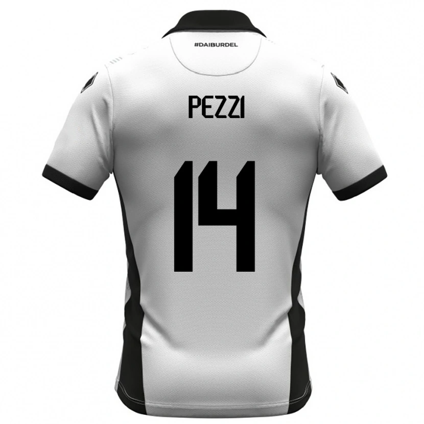 Danxen Męski Alessandro Pezzi #14 Biało-Czarno-Pomarańczowy Domowa Koszulka 2025/26 Koszulki Klubowe