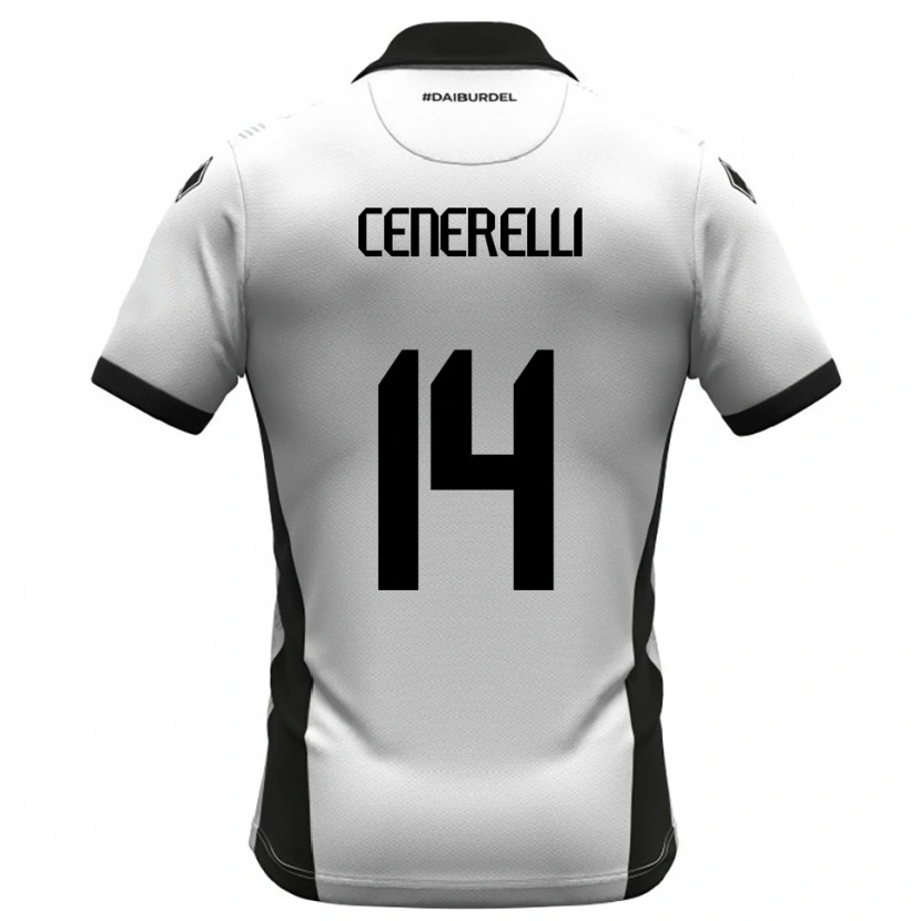 Danxen Męski Alessandro Cenerelli #14 Biało-Czarno-Pomarańczowy Domowa Koszulka 2025/26 Koszulki Klubowe