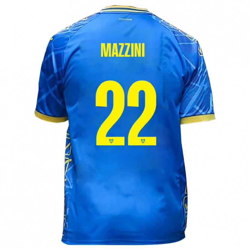 Danxen Męski Stefano Mazzini #22 Błękitno-Żółty Domowa Koszulka 2025/26 Koszulki Klubowe