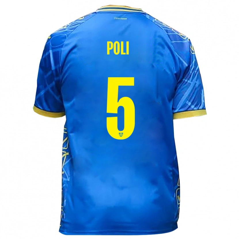 Danxen Męski Lorenzo Poli #5 Błękitno-Żółty Domowa Koszulka 2025/26 Koszulki Klubowe