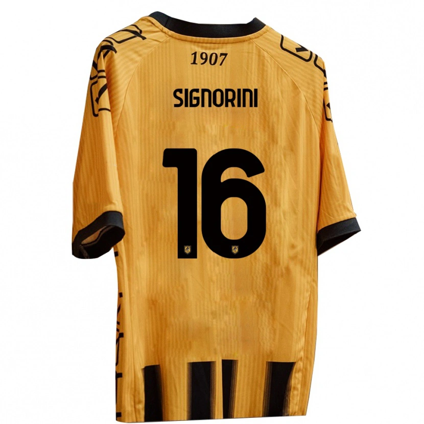 Danxen Męski Alessandro Signorini #16 Żółto-Czarny Domowa Koszulka 2025/26 Koszulki Klubowe