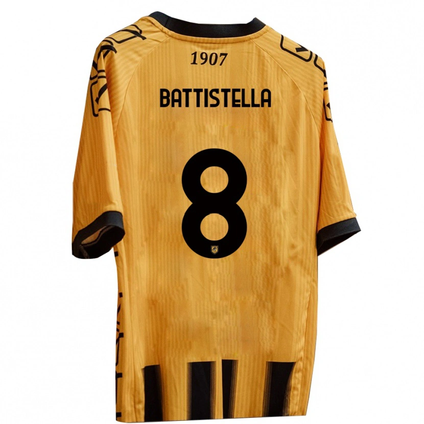 Danxen Męski Thomas Battistella #8 Żółto-Czarny Domowa Koszulka 2025/26 Koszulki Klubowe