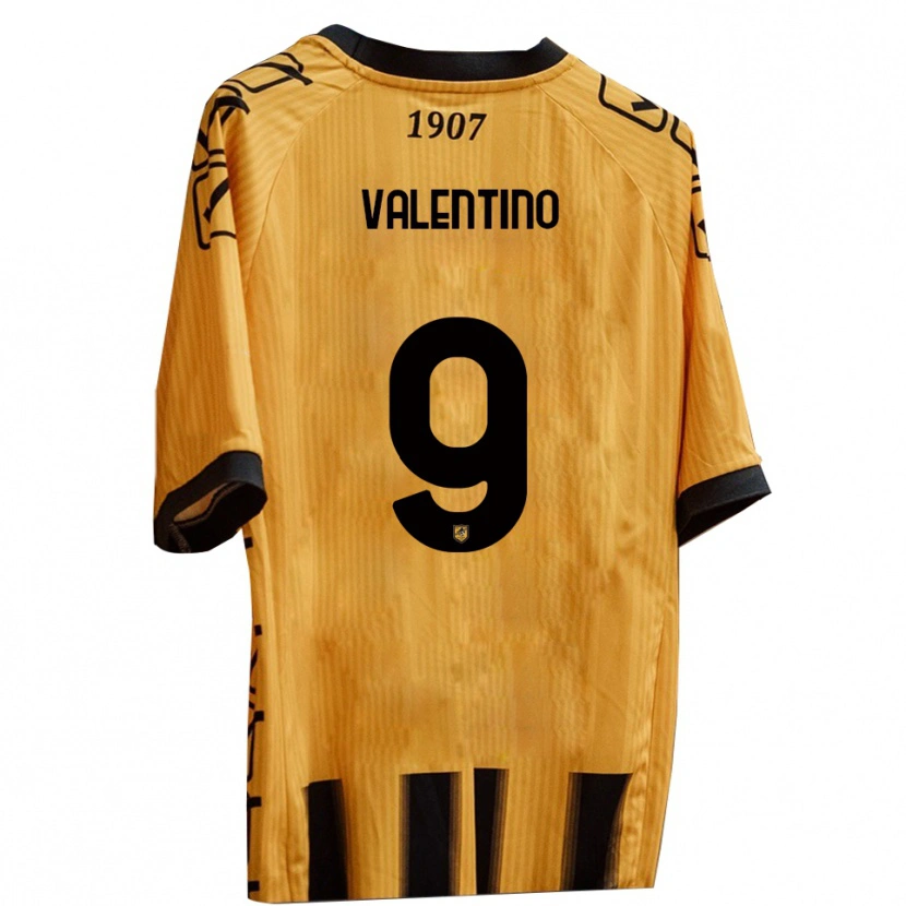 Danxen Męski Antonio Valentino #9 Żółto-Czarny Domowa Koszulka 2025/26 Koszulki Klubowe