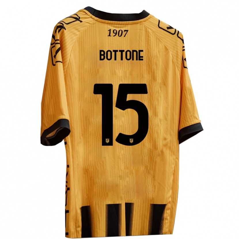 Danxen Męski Salvatore Bottone #15 Żółto-Czarny Domowa Koszulka 2025/26 Koszulki Klubowe
