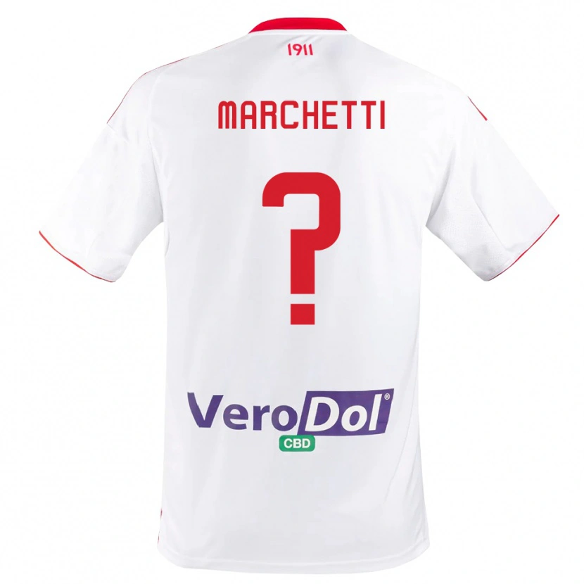 Danxen Męski Francesco Marchetti #0 Biało-Czerwony Domowa Koszulka 2025/26 Koszulki Klubowe