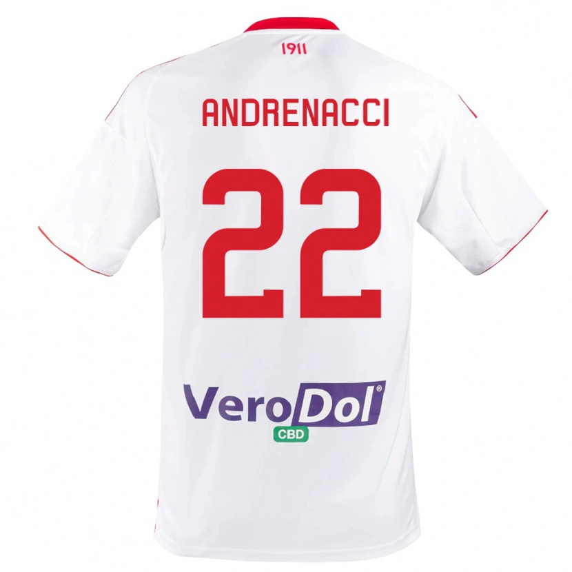 Danxen Męski Lorenzo Andrenacci #22 Biało-Czerwony Domowa Koszulka 2025/26 Koszulki Klubowe