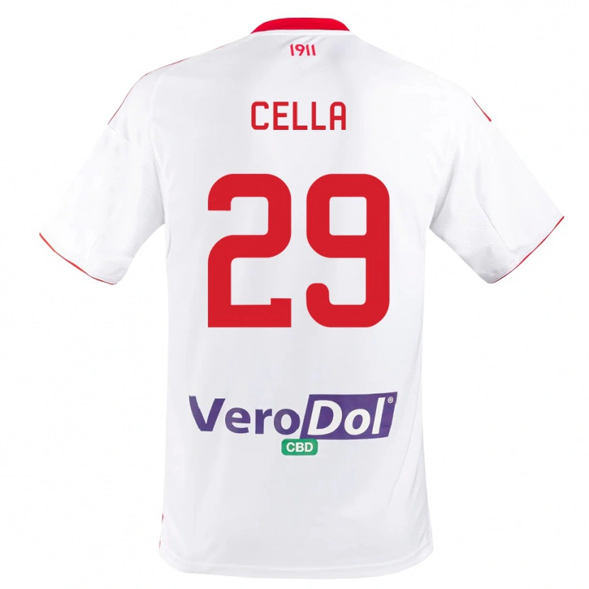 Danxen Męski Stefano Cella #29 Biało-Czerwony Domowa Koszulka 2025/26 Koszulki Klubowe