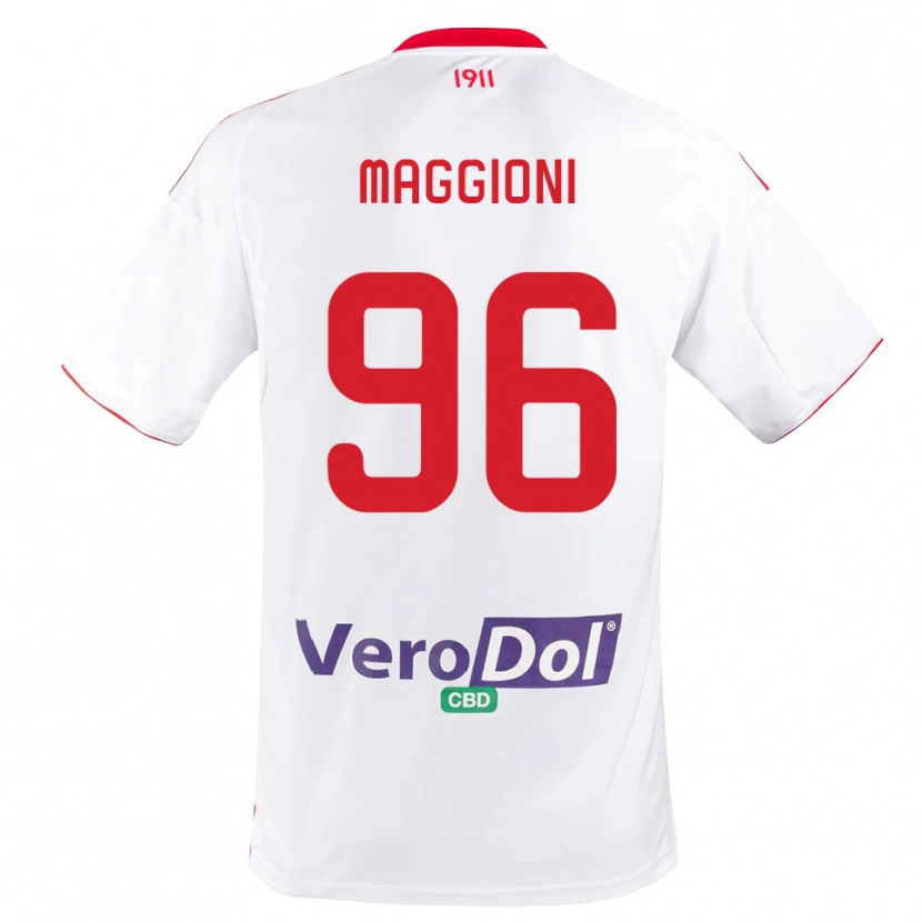 Danxen Męski Tommaso Maggioni #96 Biało-Czerwony Domowa Koszulka 2025/26 Koszulki Klubowe