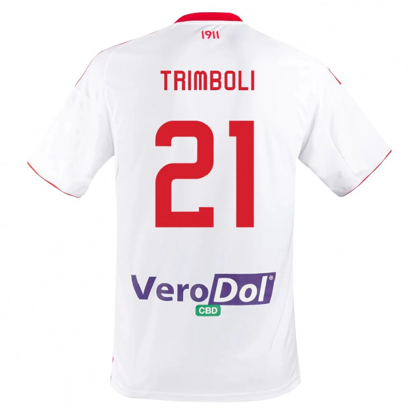 Danxen Męski Simone Trimboli #21 Biało-Czerwony Domowa Koszulka 2025/26 Koszulki Klubowe