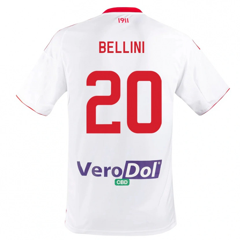 Danxen Męski Mattia Bellini #20 Biało-Czerwony Domowa Koszulka 2025/26 Koszulki Klubowe