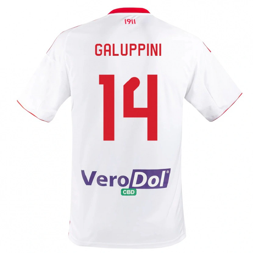 Danxen Męski Francesco Galuppini #14 Biało-Czerwony Domowa Koszulka 2025/26 Koszulki Klubowe