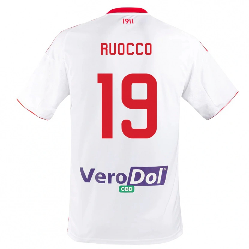 Danxen Męski Francesco Ruocco #19 Biało-Czerwony Domowa Koszulka 2025/26 Koszulki Klubowe