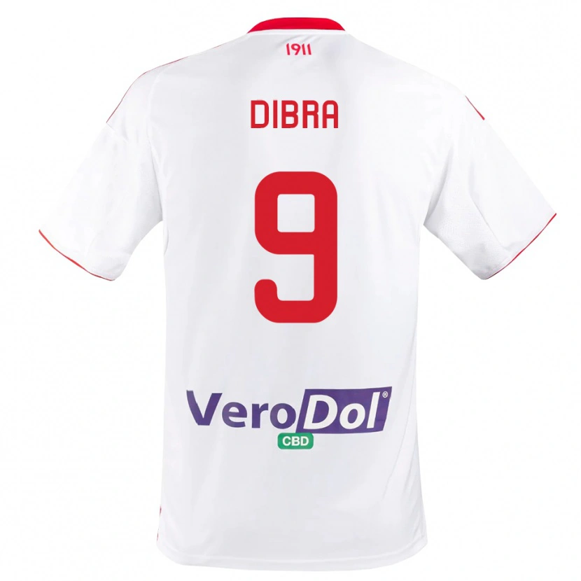Danxen Męski Francesco Dibra #9 Biało-Czerwony Domowa Koszulka 2025/26 Koszulki Klubowe