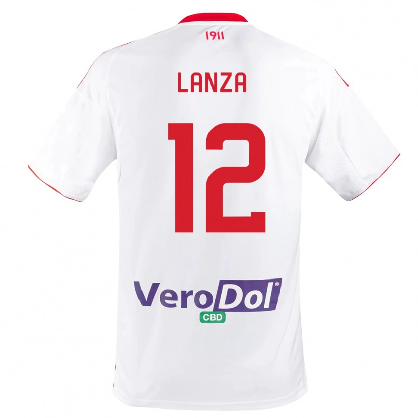 Danxen Męski Cesare Lanza #12 Biało-Czerwony Domowa Koszulka 2025/26 Koszulki Klubowe