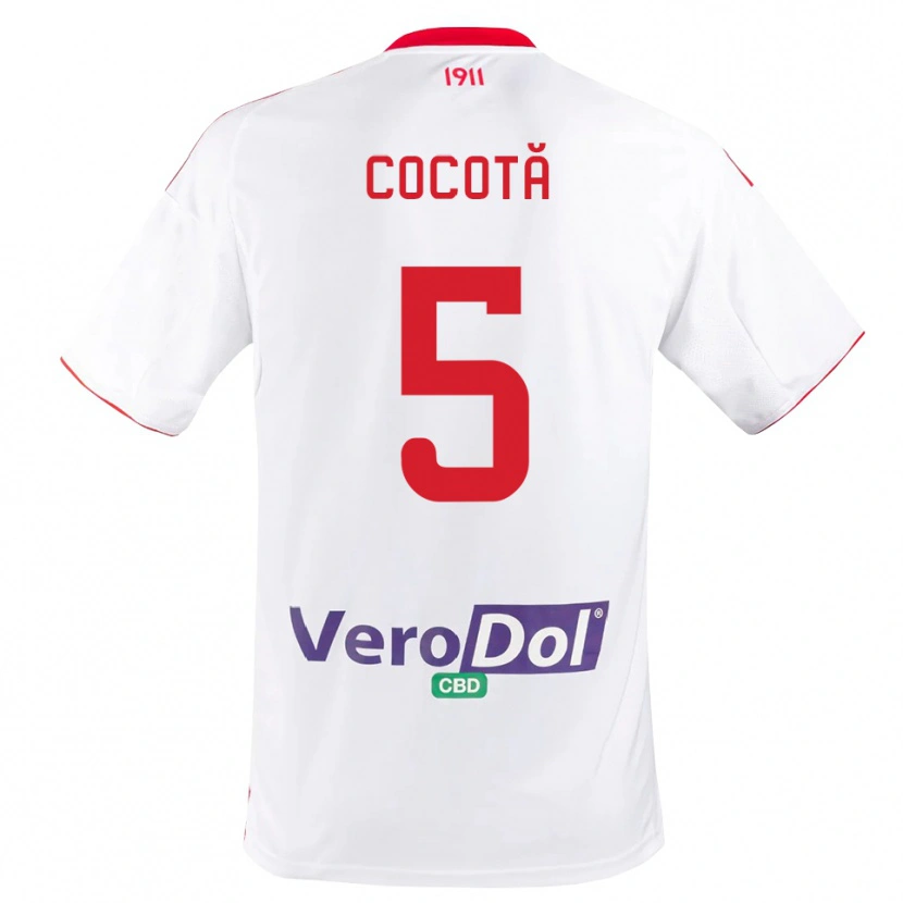 Danxen Męski Dorian Cocotă #5 Biało-Czerwony Domowa Koszulka 2025/26 Koszulki Klubowe