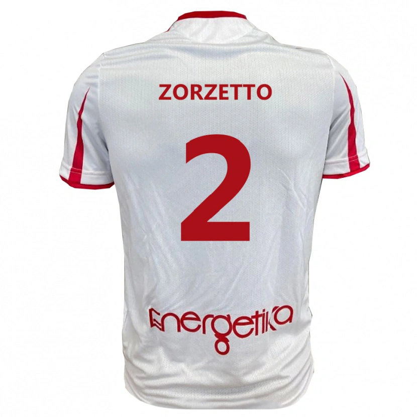 Danxen Męski Marco Zorzetto #2 Biało-Czerwony Domowa Koszulka 2025/26 Koszulki Klubowe