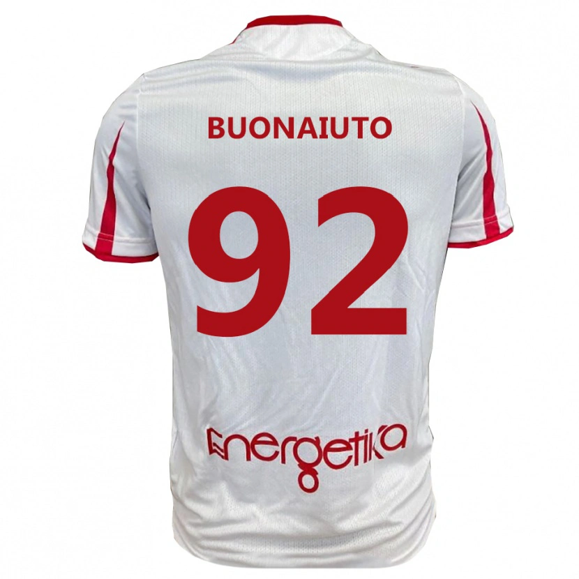 Danxen Męski Cristian Buonaiuto #92 Biało-Czerwony Domowa Koszulka 2025/26 Koszulki Klubowe