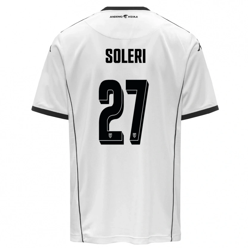 Danxen Męski Edoardo Soleri #27 Biało-Czarny Domowa Koszulka 2025/26 Koszulki Klubowe