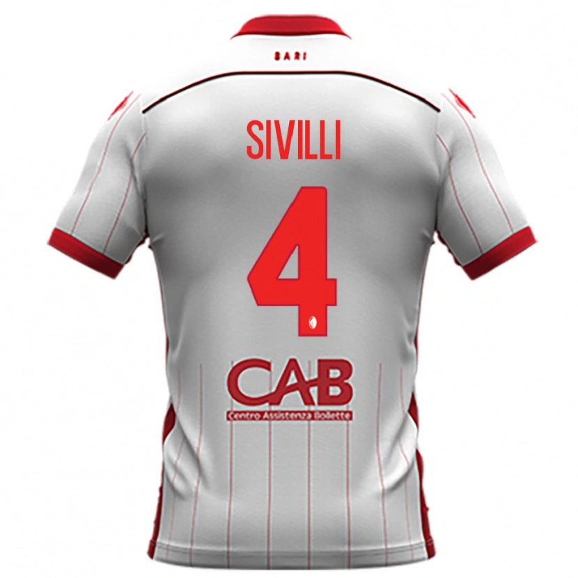 Danxen Męski Federico Sivilli #4 Biało-Czerwony Domowa Koszulka 2025/26 Koszulki Klubowe