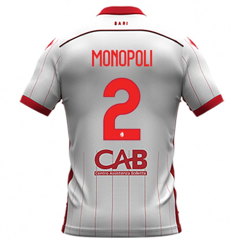 Danxen Męski Tommaso Monopoli #2 Biało-Czerwony Domowa Koszulka 2025/26 Koszulki Klubowe