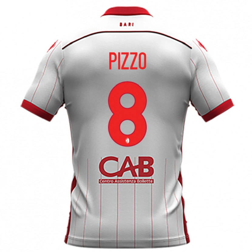 Danxen Męski Benedetto Pizzo #8 Biało-Czerwony Domowa Koszulka 2025/26 Koszulki Klubowe
