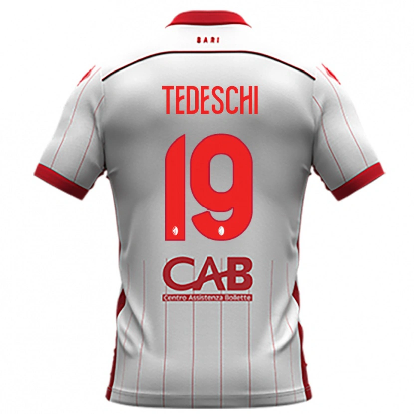 Danxen Męski Francesco Tedeschi #19 Biało-Czerwony Domowa Koszulka 2025/26 Koszulki Klubowe
