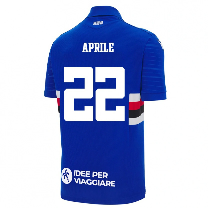 Danxen Męski Roberta Aprile #22 Niebiesko-Biały Domowa Koszulka 2025/26 Koszulki Klubowe