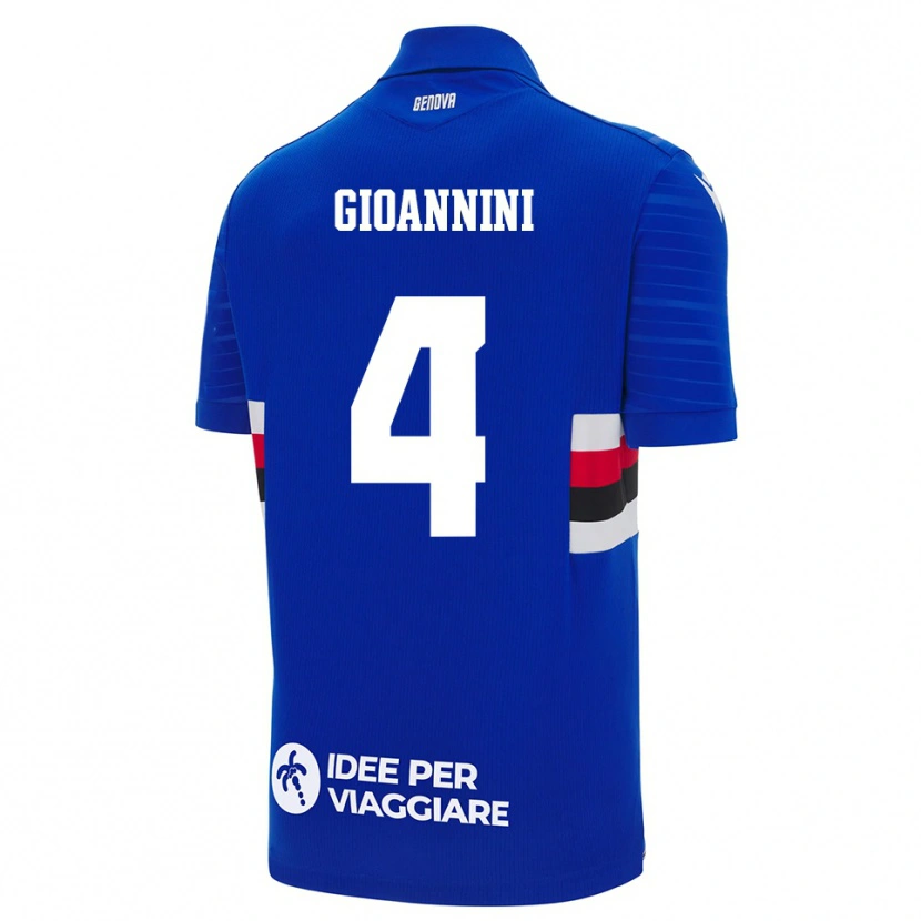 Danxen Męski Matteo Gioannini #4 Niebiesko-Biały Domowa Koszulka 2025/26 Koszulki Klubowe