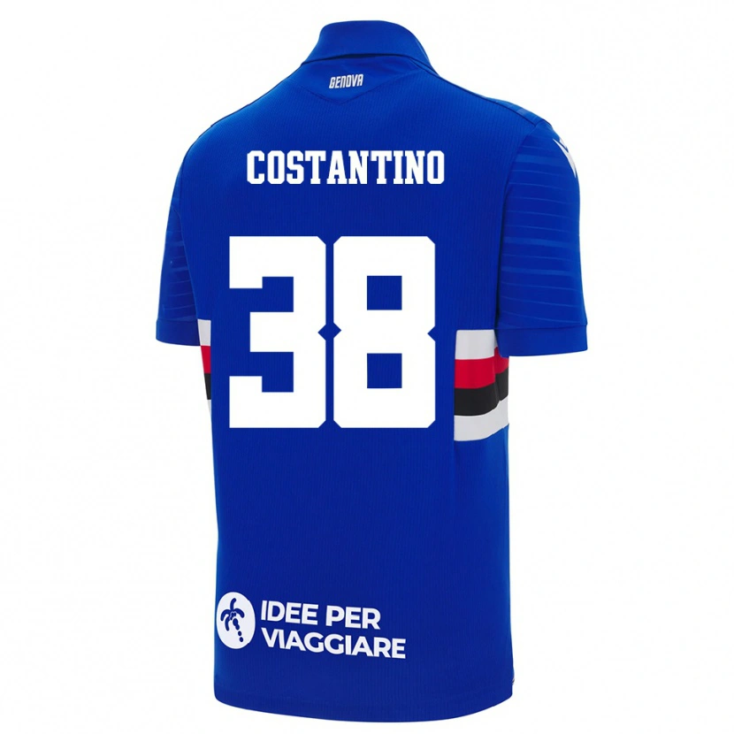 Danxen Męski Lorenzo Costantino #38 Niebiesko-Biały Domowa Koszulka 2025/26 Koszulki Klubowe
