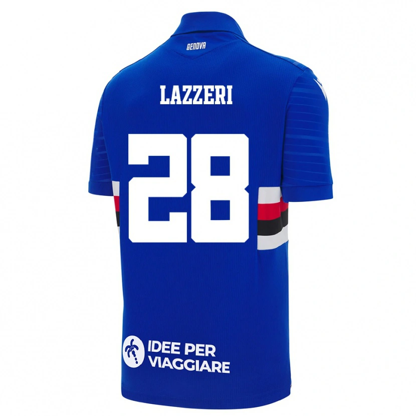 Danxen Męski Nicole Lazzeri #28 Niebiesko-Biały Domowa Koszulka 2025/26 Koszulki Klubowe