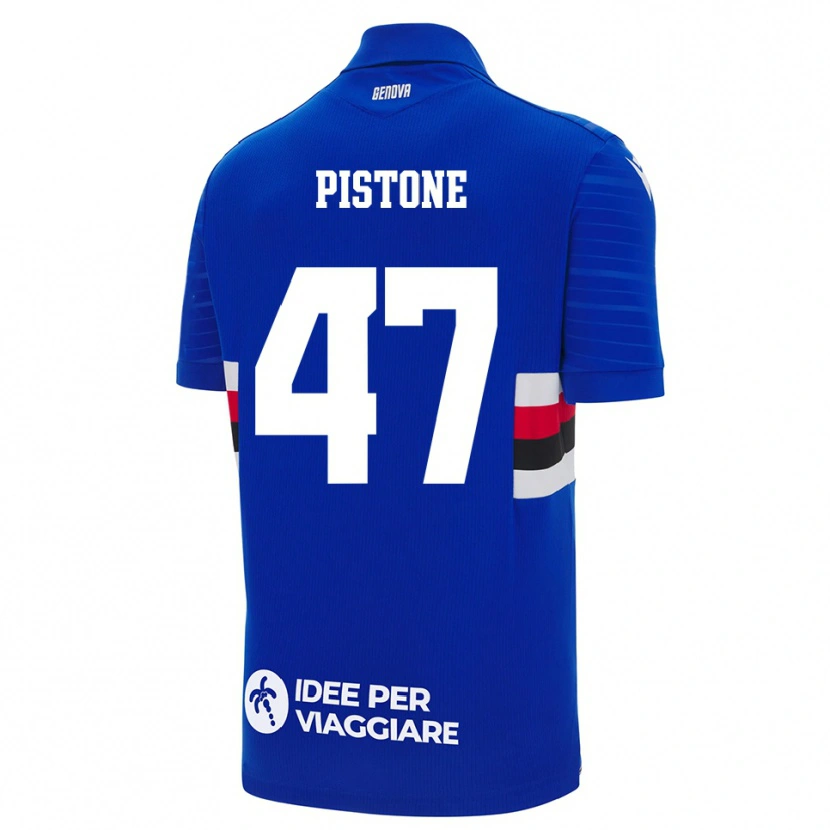 Danxen Męski Giovanni Pistone #47 Niebiesko-Biały Domowa Koszulka 2025/26 Koszulki Klubowe