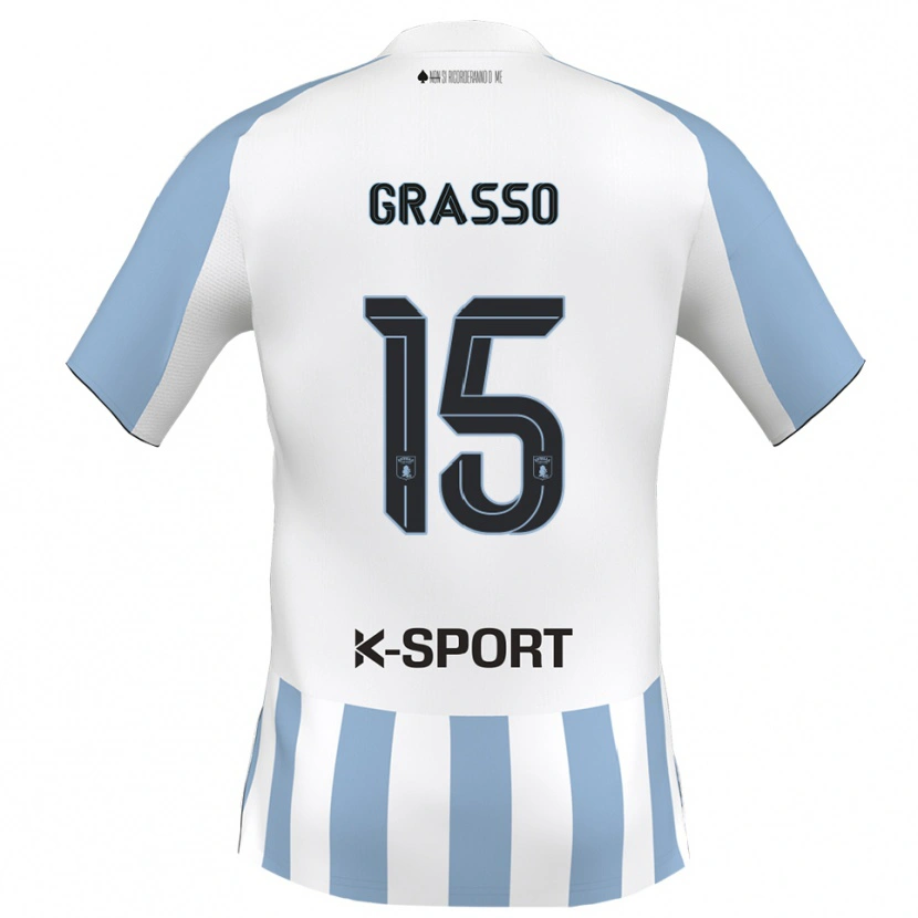 Danxen Męski Agostino Grasso #15 Biało-Błękitny Domowa Koszulka 2025/26 Koszulki Klubowe
