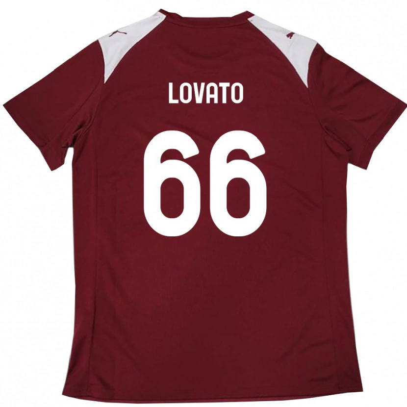 Danxen Męski Matteo Lovato #66 Burgundowo-Biały Domowa Koszulka 2025/26 Koszulki Klubowe