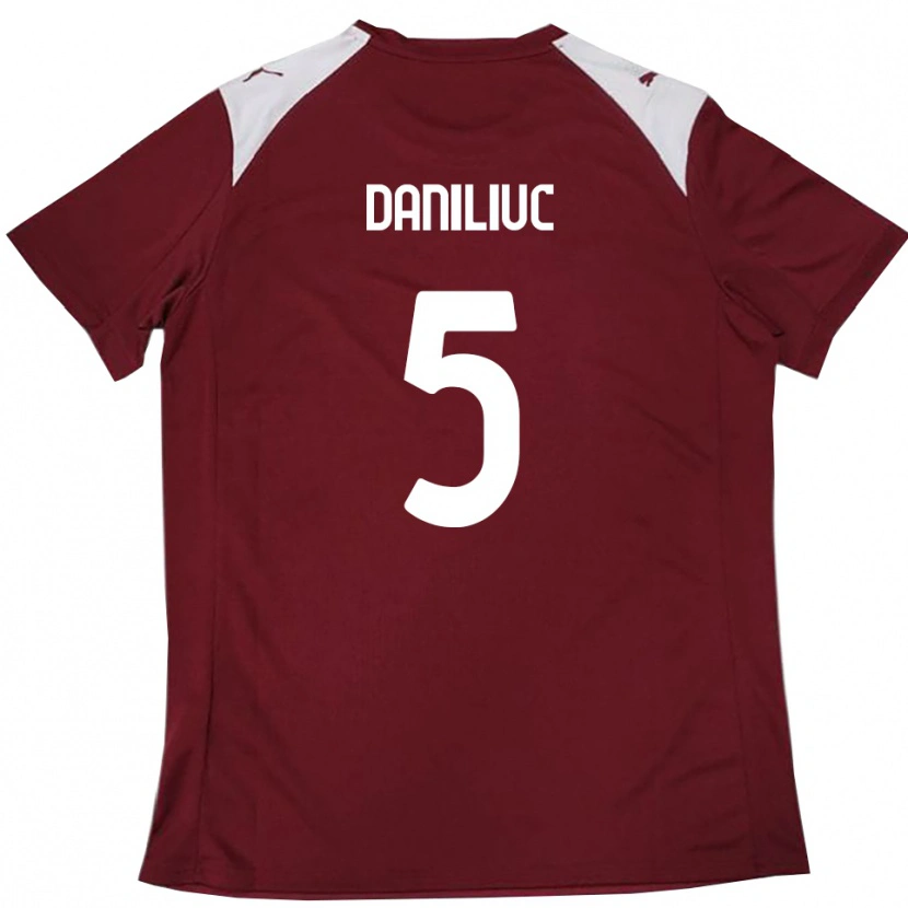 Danxen Męski Flavius Daniliuc #5 Burgundowo-Biały Domowa Koszulka 2025/26 Koszulki Klubowe