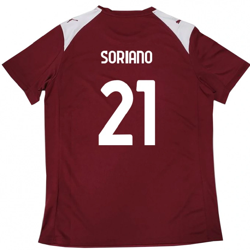 Danxen Męski Roberto Soriano #21 Burgundowo-Biały Domowa Koszulka 2025/26 Koszulki Klubowe