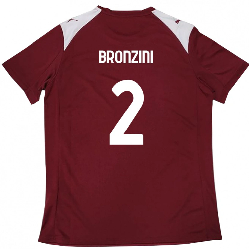Danxen Męski Luca Bronzini #2 Burgundowo-Biały Domowa Koszulka 2025/26 Koszulki Klubowe