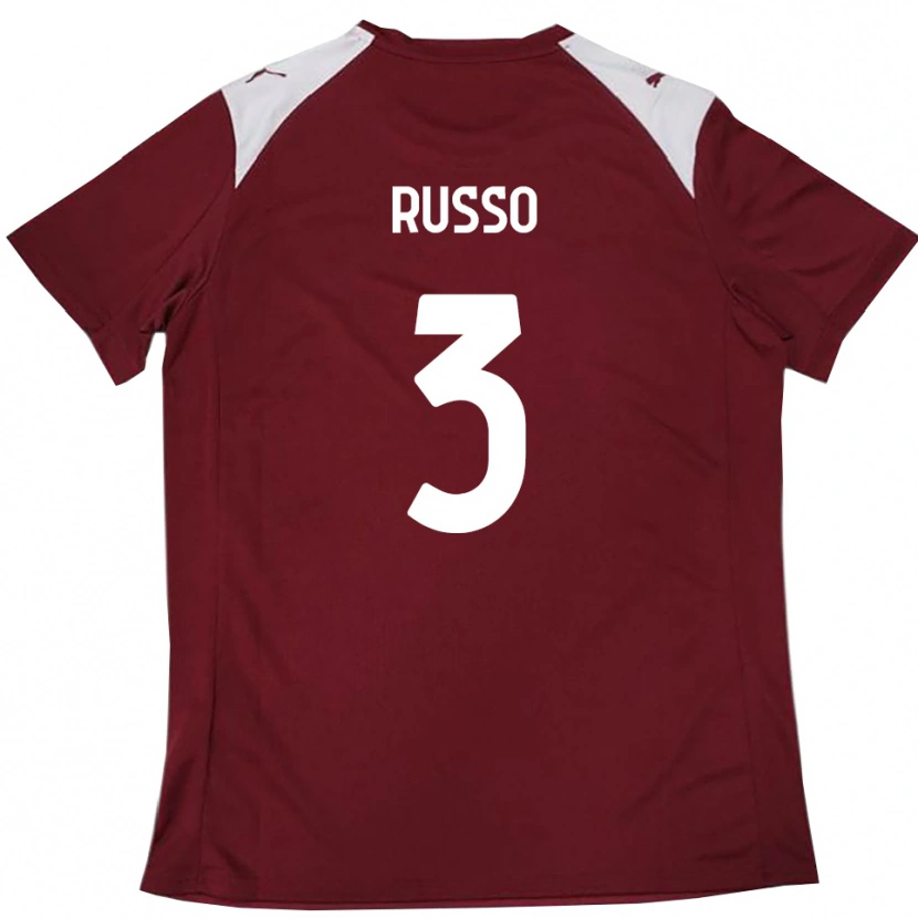 Danxen Męski Mattia Russo #3 Burgundowo-Biały Domowa Koszulka 2025/26 Koszulki Klubowe